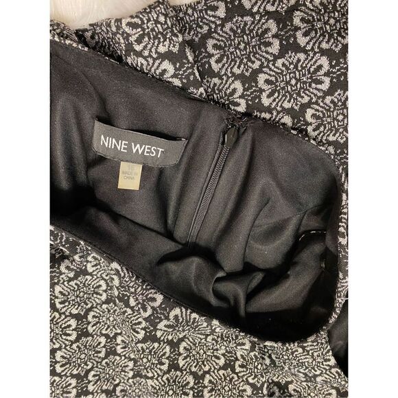 NWT Nine West SZ 16 Woman’s Black Metallic Floral Print Dress - Picture 11 of 12